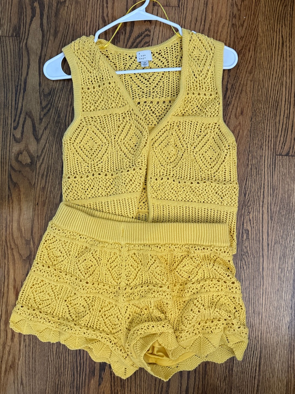 Yellow crochet matching set
